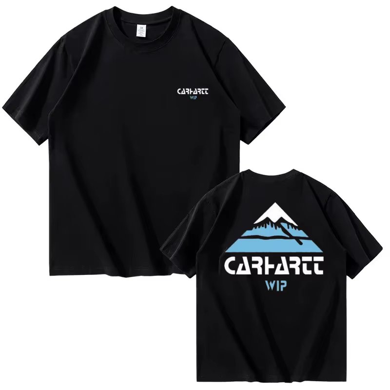 Nouveau T-shirt unisexe Carhartt-Wip-Mountain avec logo imprimé