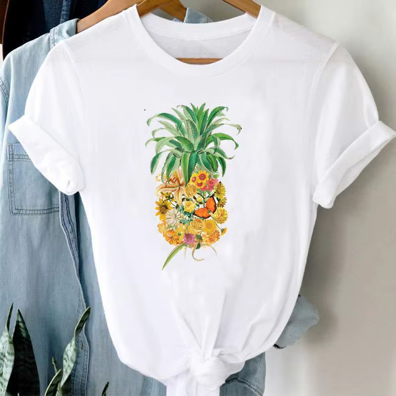 Lettres Ins vêtements femmes imprimé manches européennes t-shirts hauts surdimensionné t-shirt