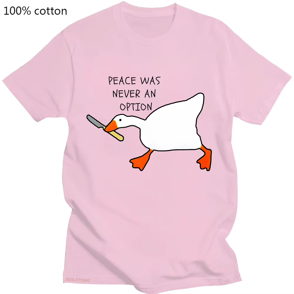 Jeux d'oie sans titre la paix n'était jamais une Option T-Shirt 100% coton à manches courtes été chemises décontractées drôles vêtements graphiques t-shirts