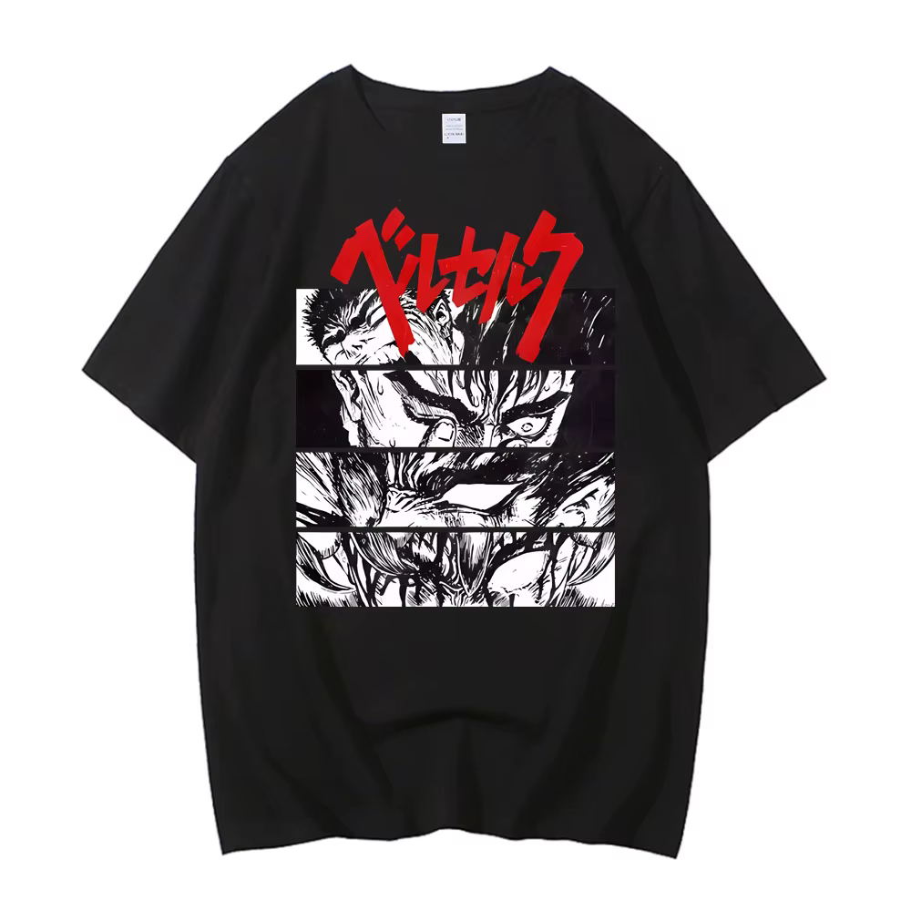 Berserk T-shirt bande Guts Berserker armure horreur Anime coton haute qualité à manches courtes