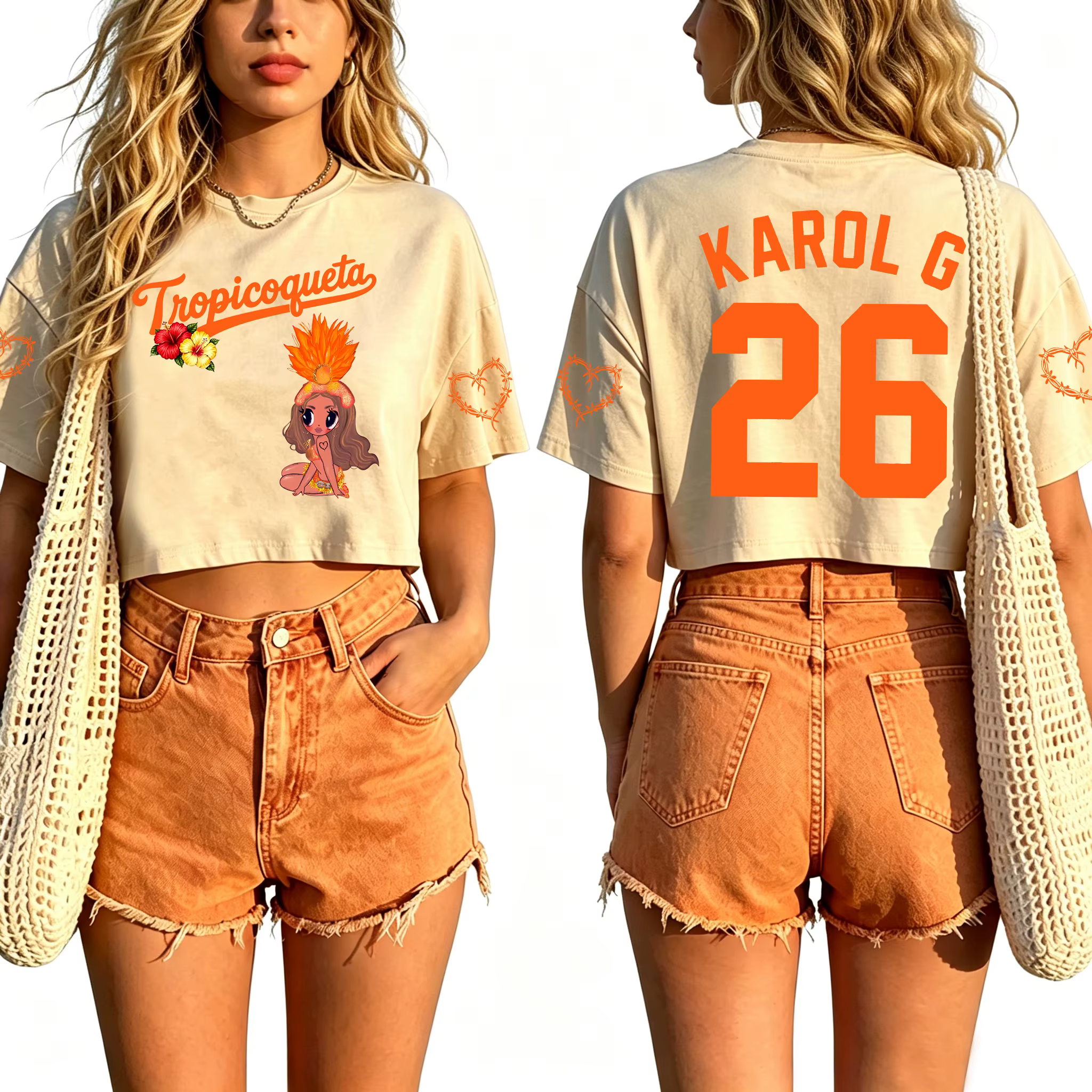 T-shirt court Karol G Tour 2026 pour femme