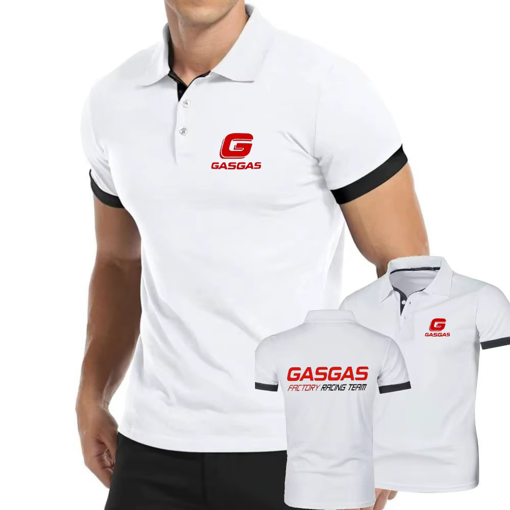 Moto GASGAS usine équipe de course hommes polos décontracté Golf hauts t-shirt respirant maille coton à manches courtes
