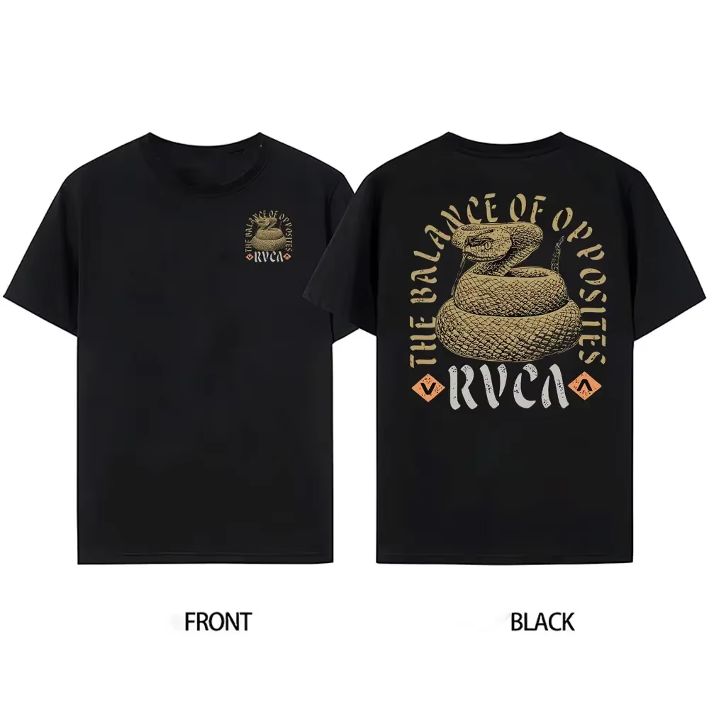 RVCA hommes graphique à manches courtes col rond t-shirt coton rétro rue mode