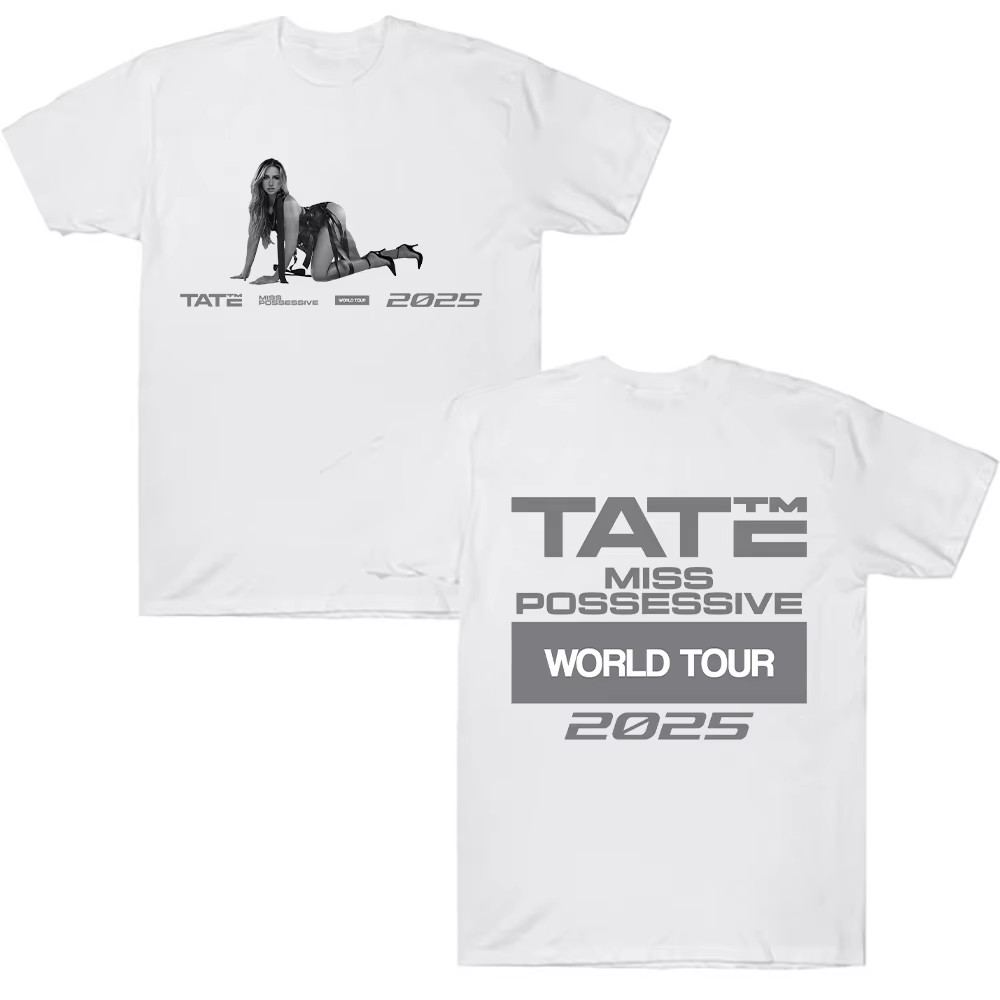 Tate McRae Miss Possessive 2025 World Tour Tee Hommes Femmes Vêtements Coton Manches Courtes T-shirts D'été T-shirt Y2K Hauts Fans Cadeau