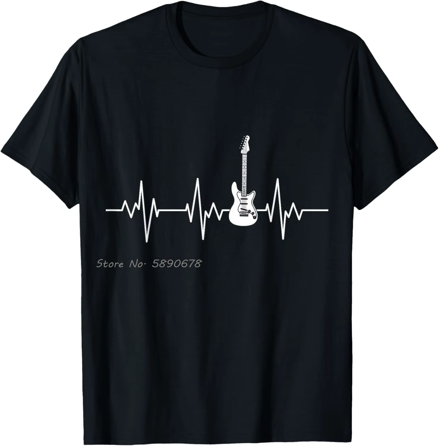 T-shirt en coton guitariste guitare électrique battement de coeur Rock musique cadeau surdimensionné