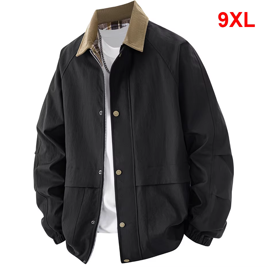 9XL 8XL grande taille veste manteau hommes printemps automne col rabattu