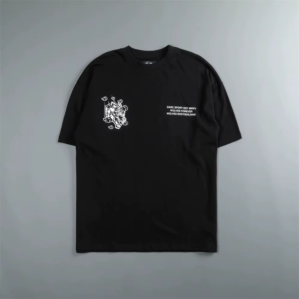 DARC SPORT T-shirt ample à manches courtes en coton imprimé pour hommes et femmes