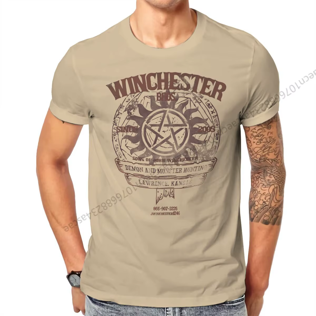 Surnaturel Winchester Bros t-shirt hommes t-shirts vêtements d'été coton col rond t-shirt