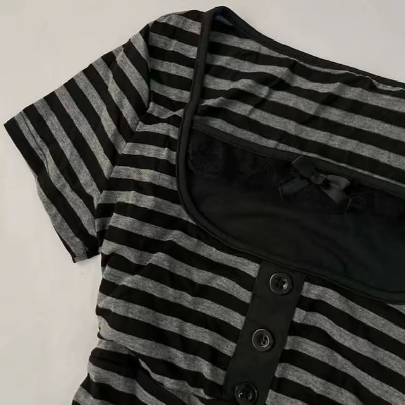 T-shirt vintage slim en dentelle