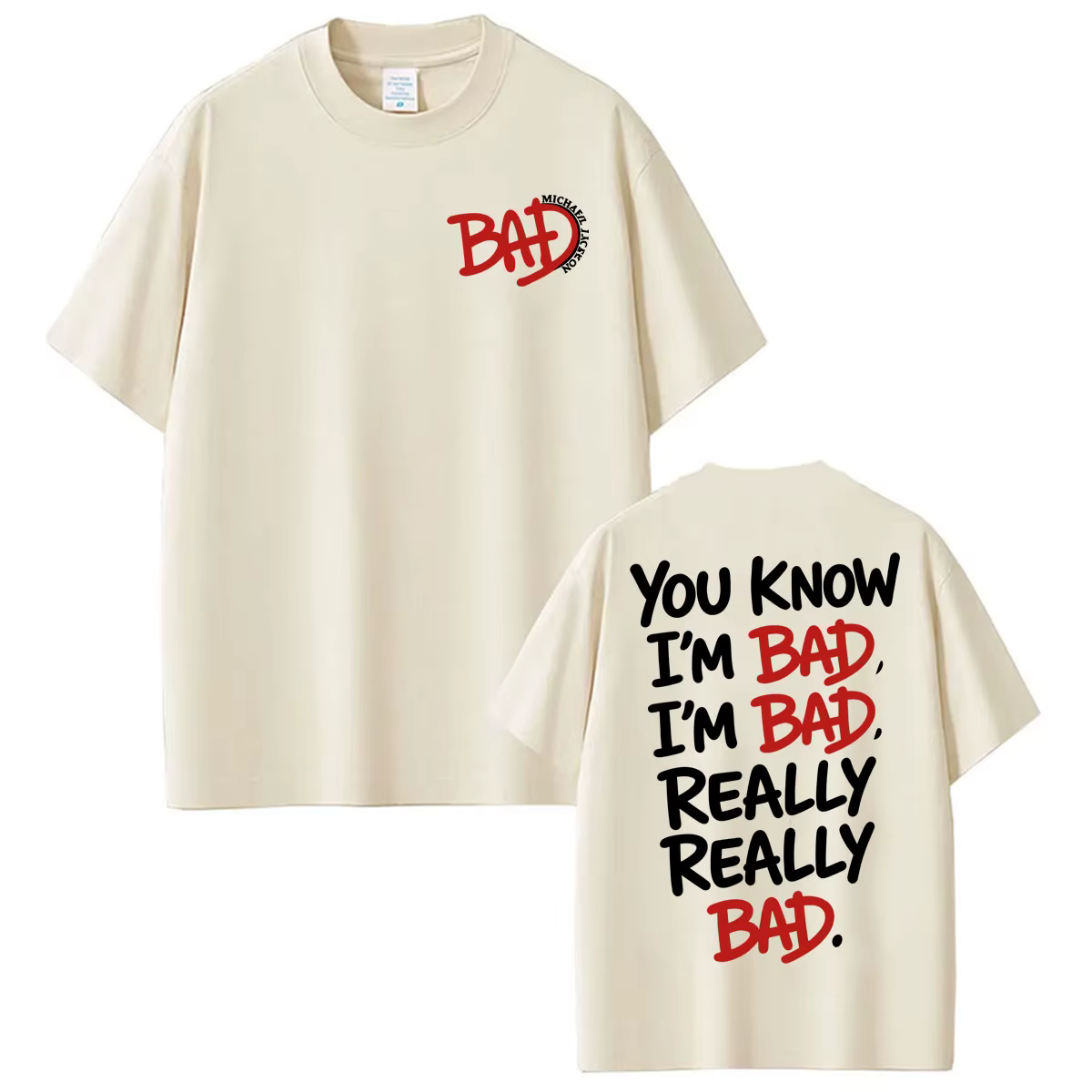 T-shirt imprimé King of Pop Michael Jackson Bad Era Tour pour hommes et femmes