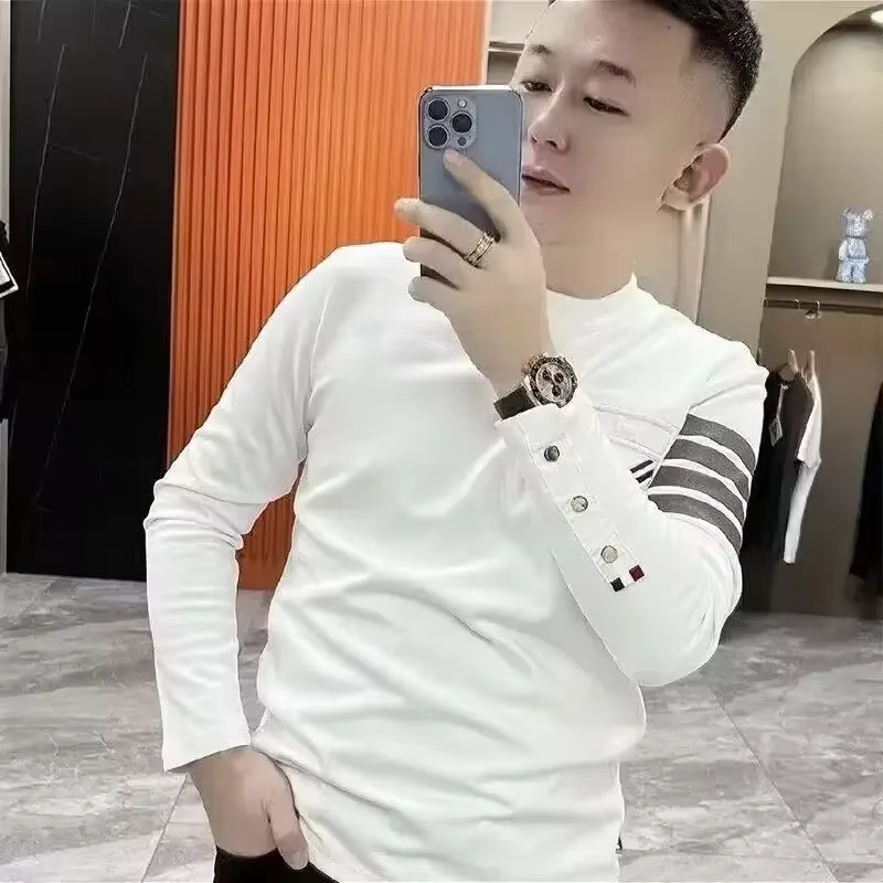 Sweat-shirt Slim Fit serré homme pull à manches longues blanc hommes T-shirts drôle Emo t-shirt vêtements 2025 citations tendances de la mode Xl
