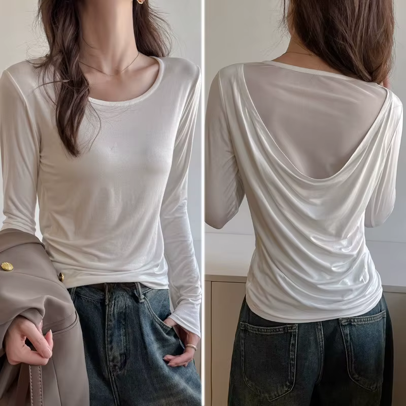 Deux pièces T-shirts pour femmes 2025 Ropa Mujer gaze Patchwork Y2k hauts automne Chic tunique mode coréenne Slim Fit T-shirts