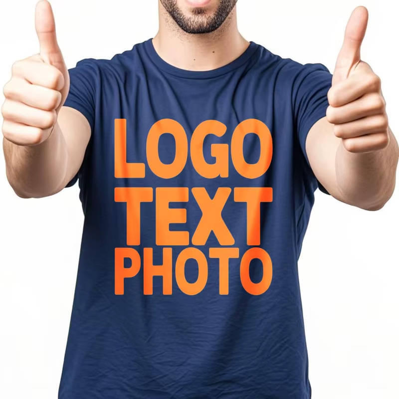 Pour homme votre image t-shirt d'été quotidien Logo texte Photo impression conception à manches courtes coton sur mesure col rond hauts de voyage