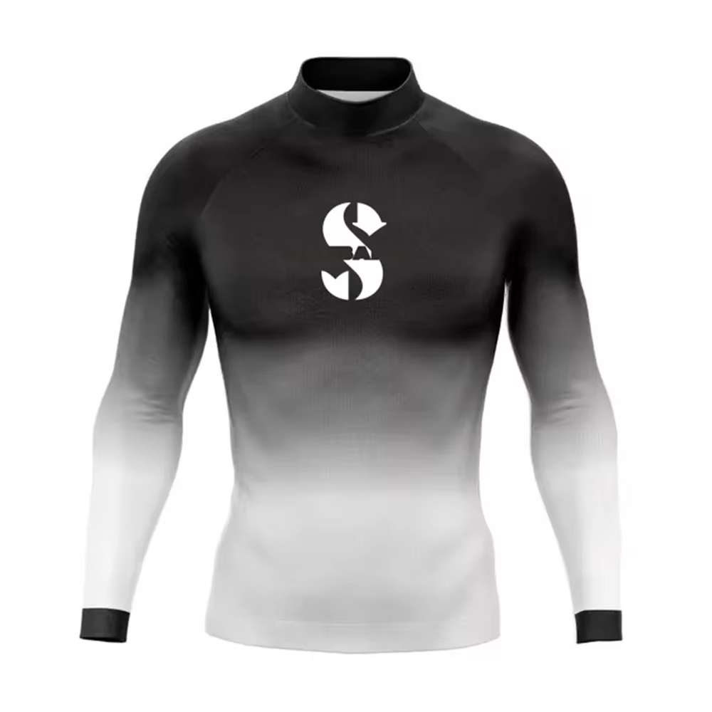 Été hommes éruption garde à manches longues Surf natation T-shirt plage Protection UV maillots de bain Lycra Surf plongée maillot de bain Rashguard chemise