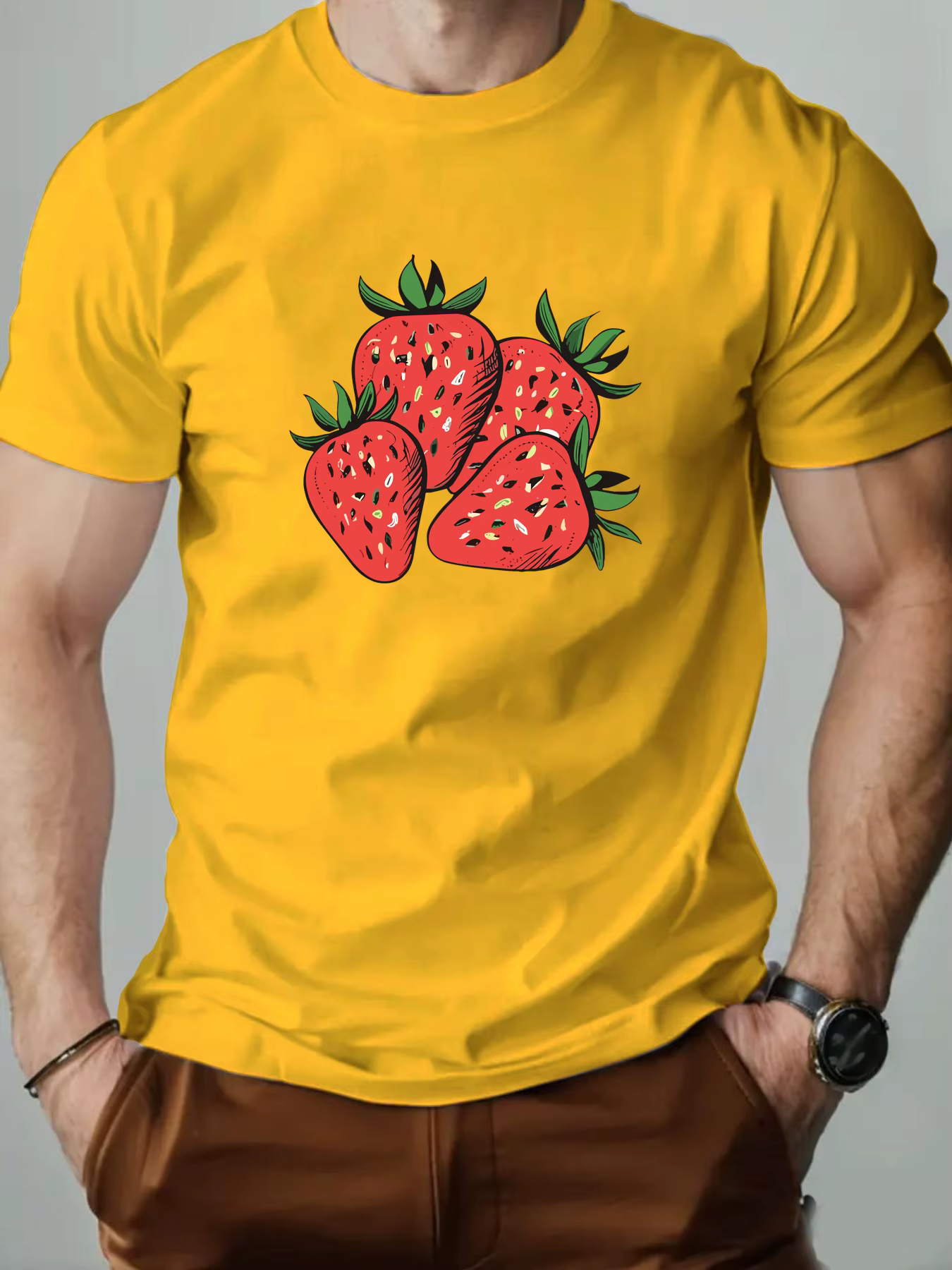 T-shirt col rond pour hommes
