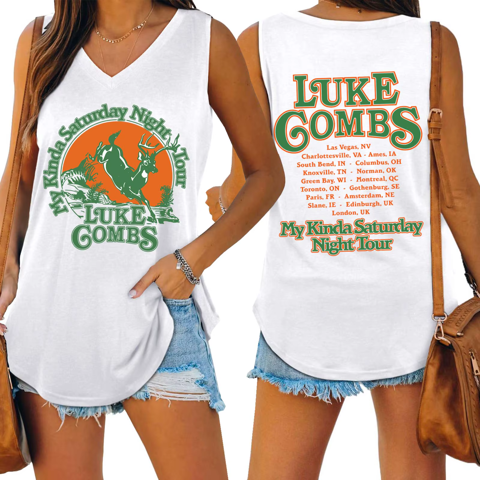 Luke-Combs Tour 2026 Tank Tops Femme Crew Sleeveless Vest Streetwear Shirt