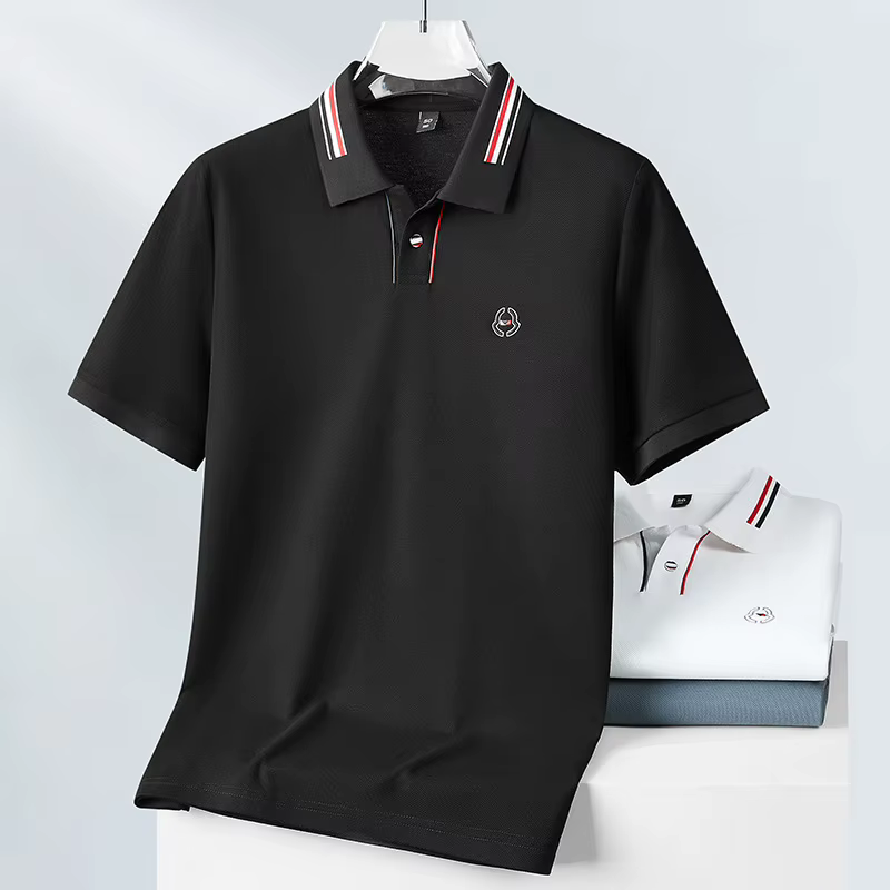 Minglu 100% coton été hommes polos de luxe à manches courtes couleur unie broderie décontracté homme t-shirts grande taille 6XL 7XL