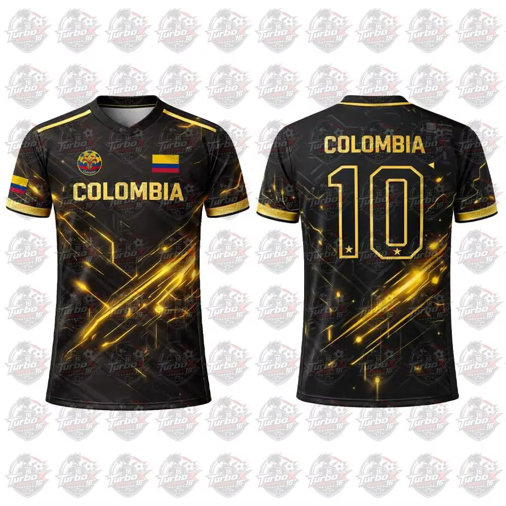 Nouveau Maillot de Foot 2026 Imprimé Drapeau Columbia pour Homme – T-shirt Sportif Respirant à Col Rond Unisexe – Idéal