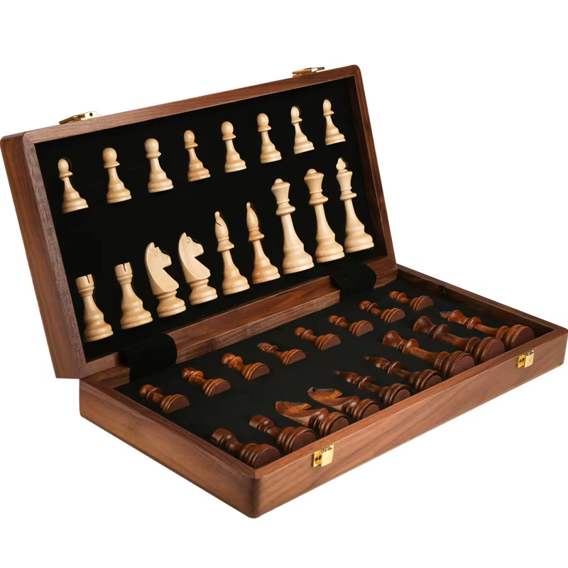 Jeu D'échecs Pliant en Bois de Qualité Supérieure