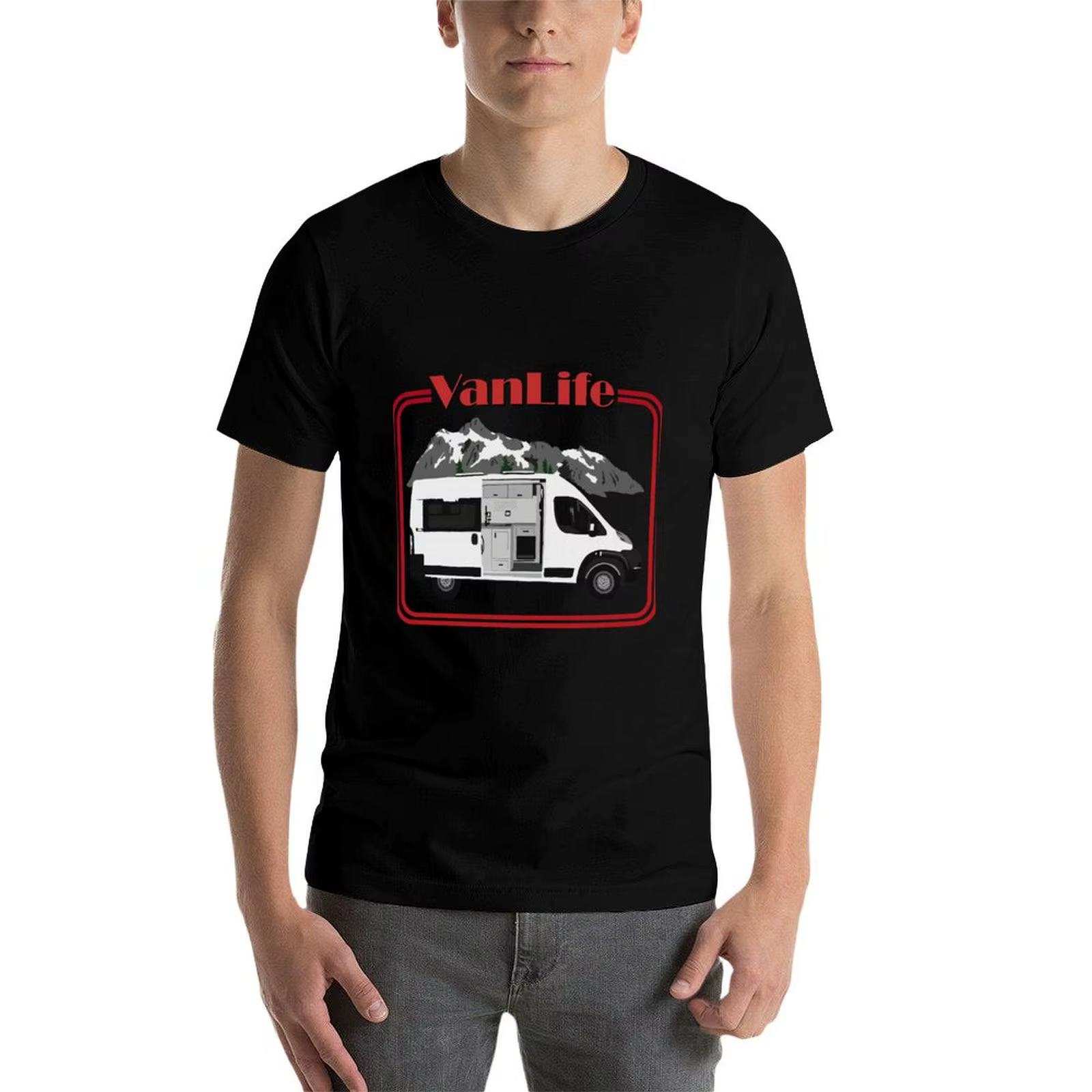 T-shirt VanLife en coton, 100% humoristique, t-shirt homme, t-shirt anime