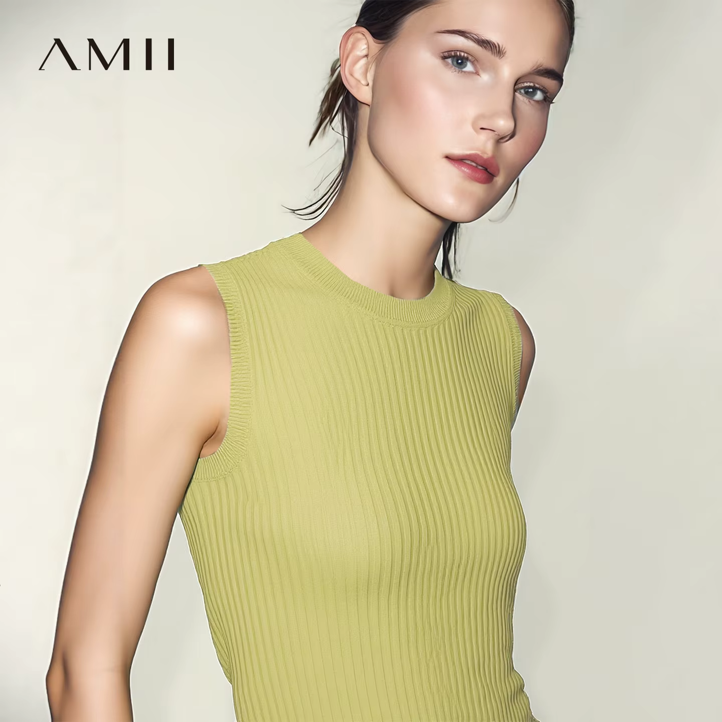 Débardeur Amii pour femme – Nouvelle collection été 2026 – Coupe droite sans manches – Couleur unie – Gilet polyvalent