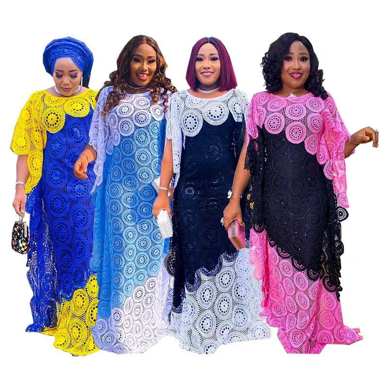 Robe de soirée africaine en dentelle pour femmes