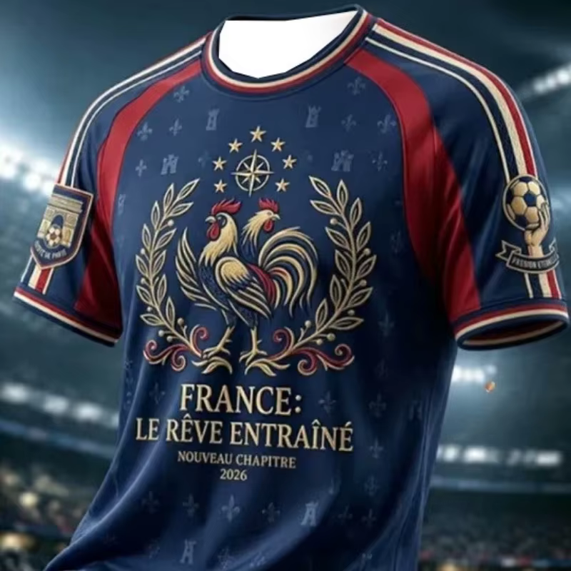 T-shirt de supporter de football France à manches courtes