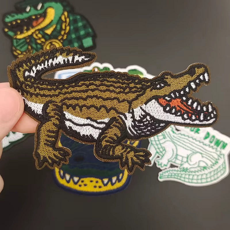 Patchs de badges brodés à repasser, animaux Crocodile de la floride créatifs, pour bricolage, T-shirt, chapeau, sac à dos, vêtements, autocollants appliqués