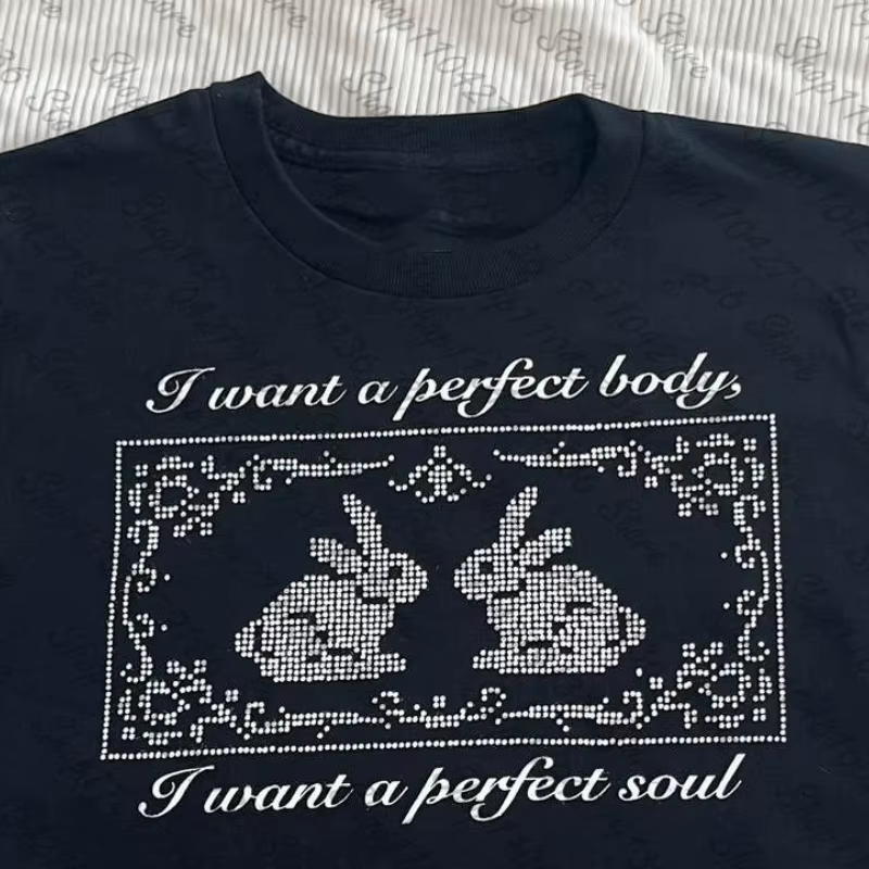 T-shirts imprimés lettres style punk pour femmes