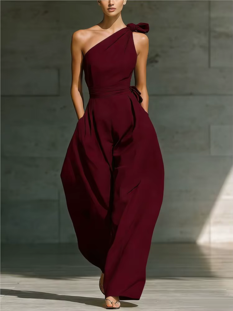 Combinaisons sans manches élégantes pour femme – Collection été 2026 – Tenue décontractée asymétrique à une épaule – Qualité supérieure