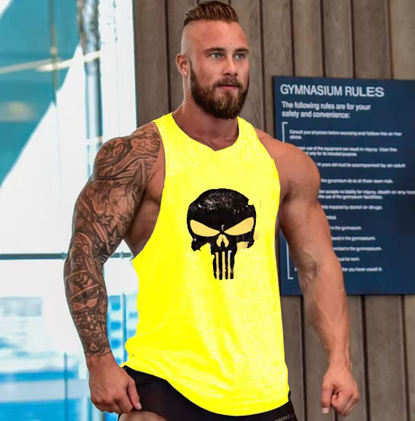T-shirts de gymnastique bretelles homme Stringer chemise de Fitness