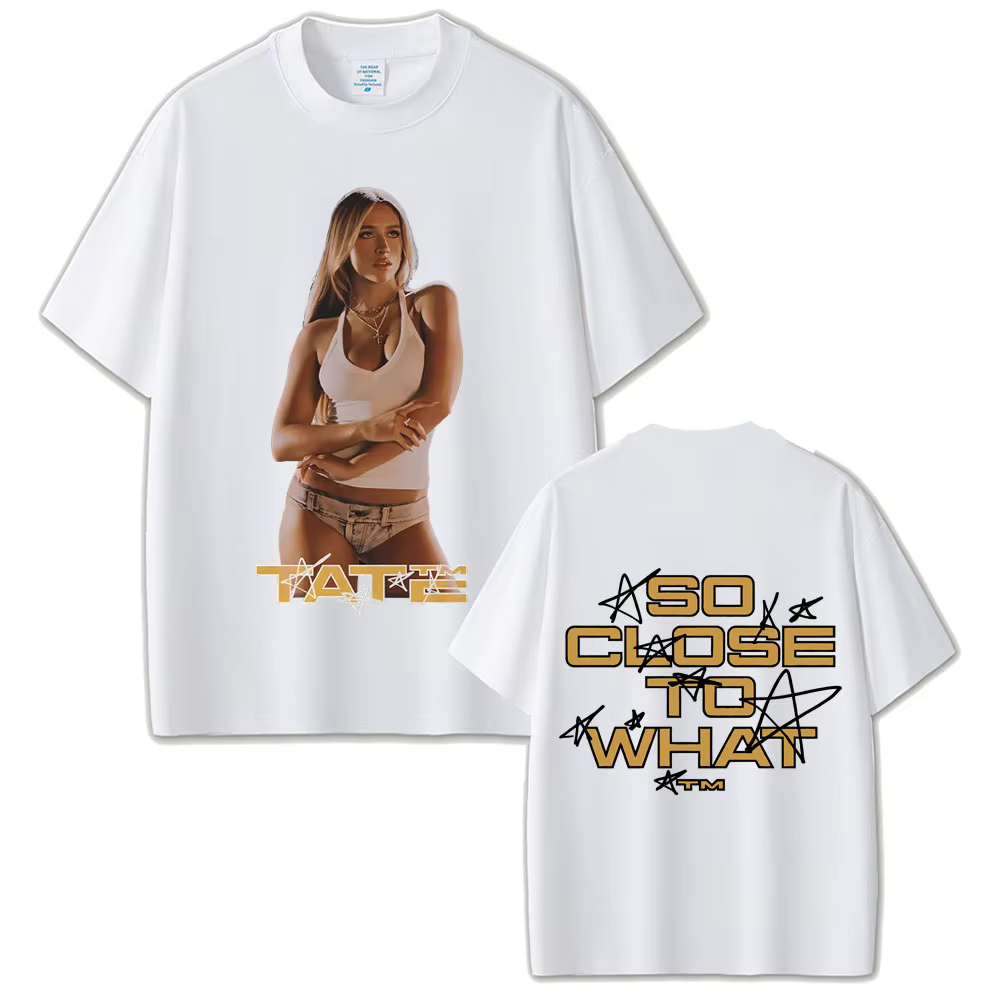 Chanteur Tate Mcrae donc près de ce que Album T-shirt Miss possessif Tour 2025 t-shirts été hommes femmes mode surdimensionné T-shirt
