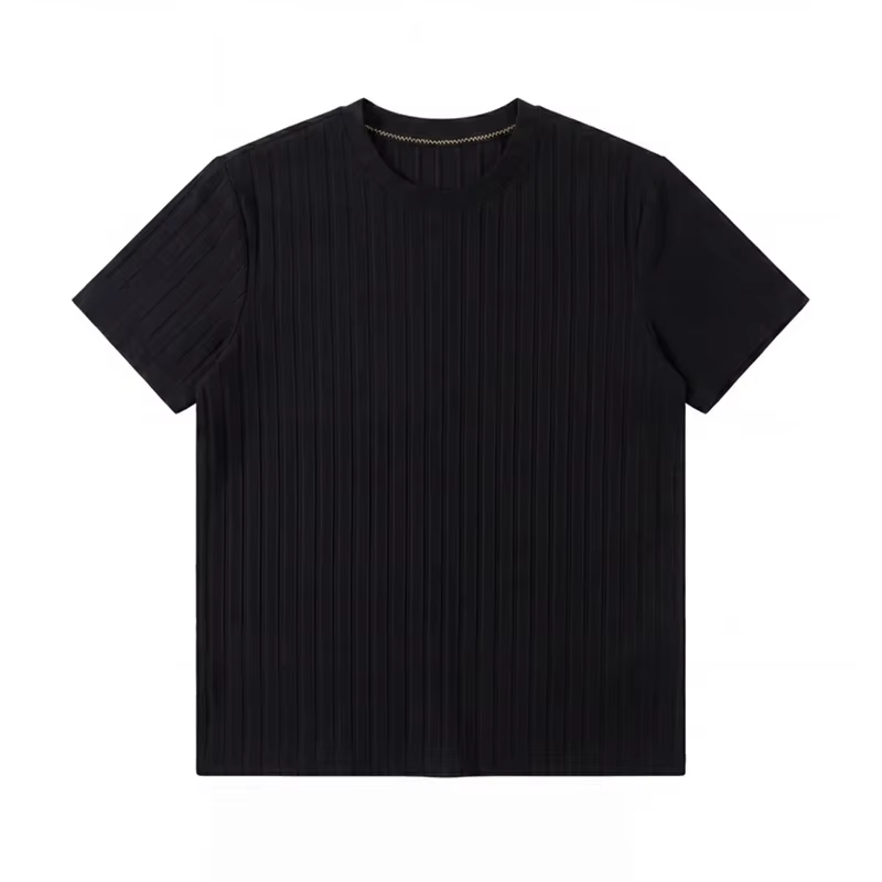 T-shirt côtelé à col rond pour homme