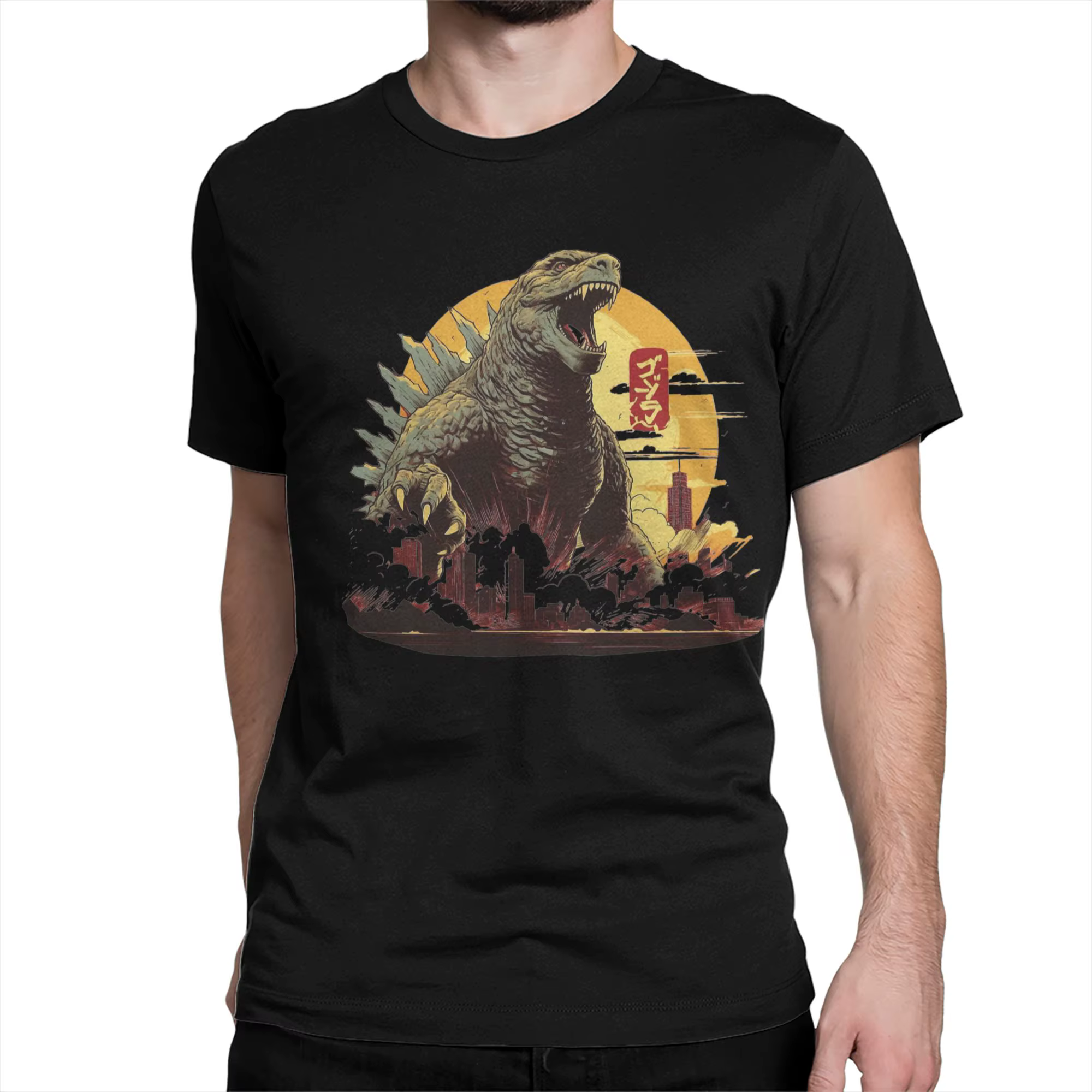 Godzilla T-shirts pour hommes et femmes en pur coton