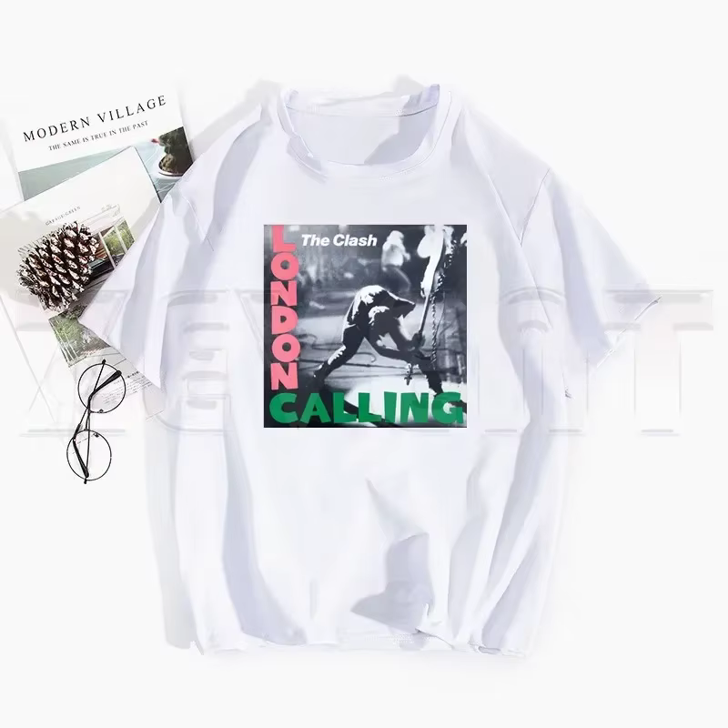 Londres appelant le choc Album Ullzang t-shirts printemps hauts