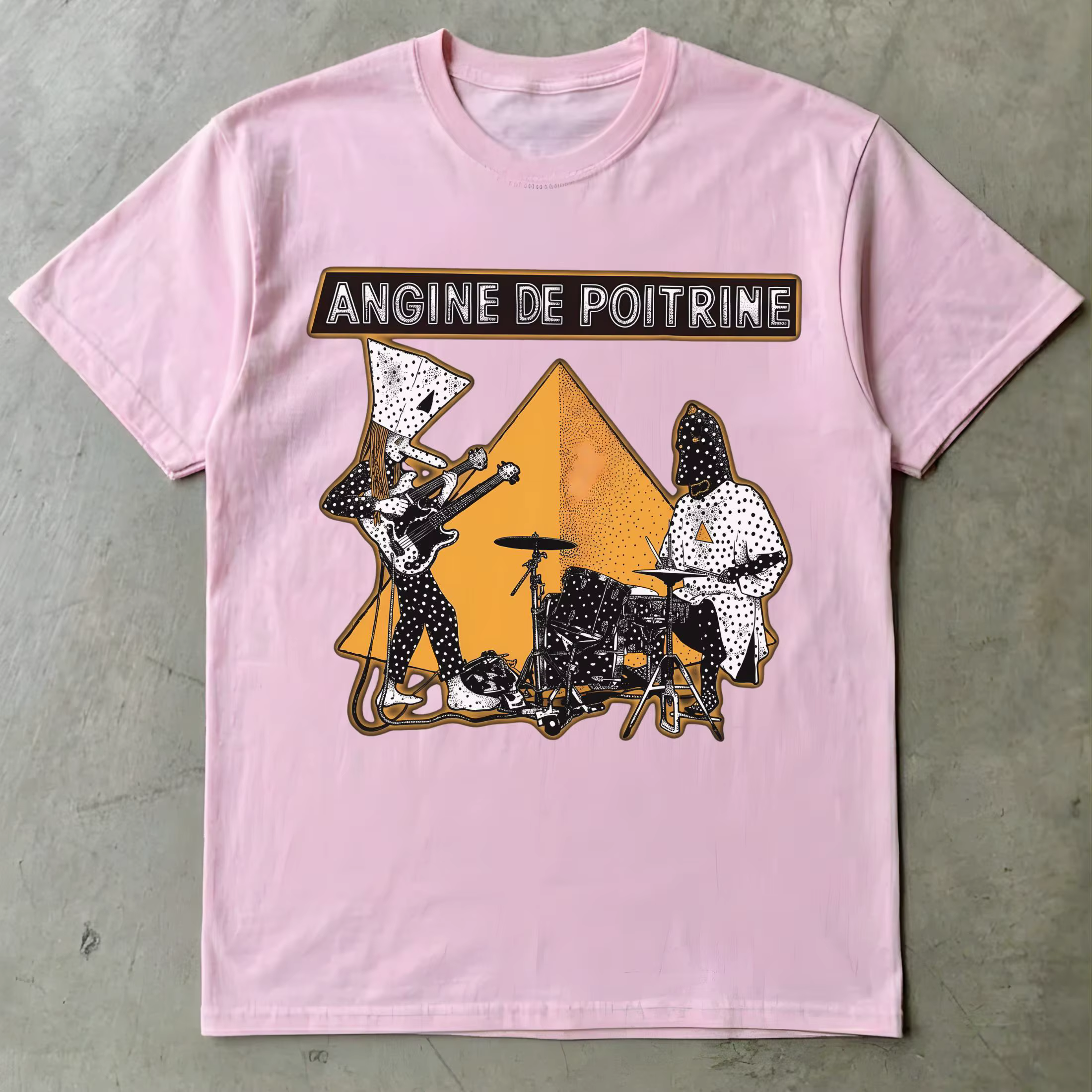 T-shirt Unisexe Angine De Poitrine Band Graphic 2026 pour Homme et Femme