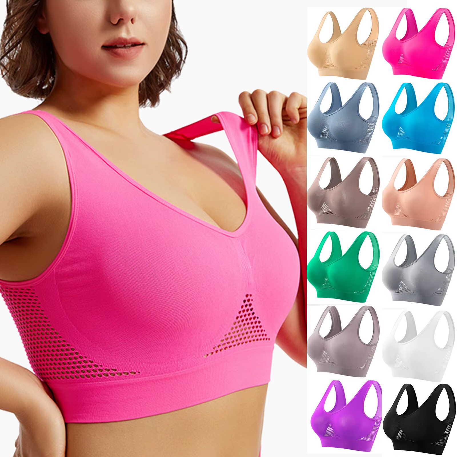 Beau dos soutien-gorge de sport antichoc course Fitness Anti-affaissement Collection supérieure soutien doux haute résistance gilet de Yoga pour femmes