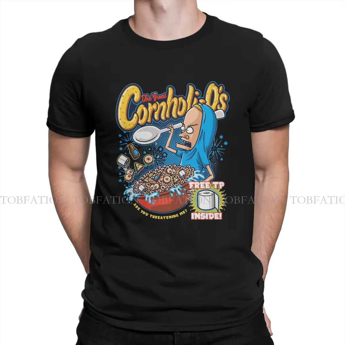 T-shirt en coton à col rond pour hommes