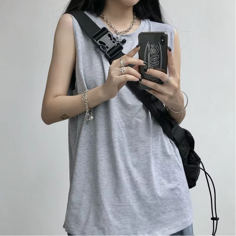 T-shirt décontracté à col rond pour femmes