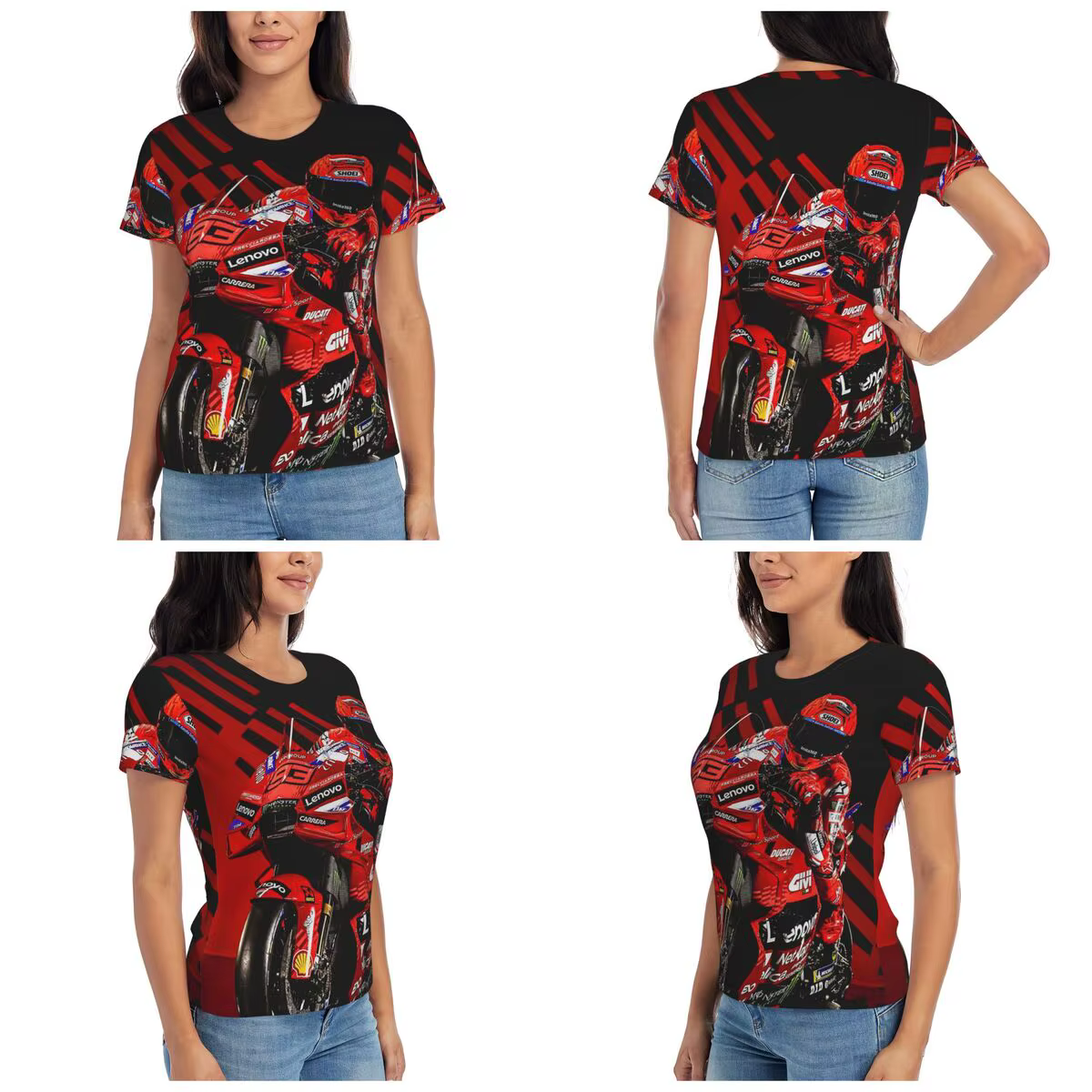 T-shirt de course de moto Marqueze pour femme