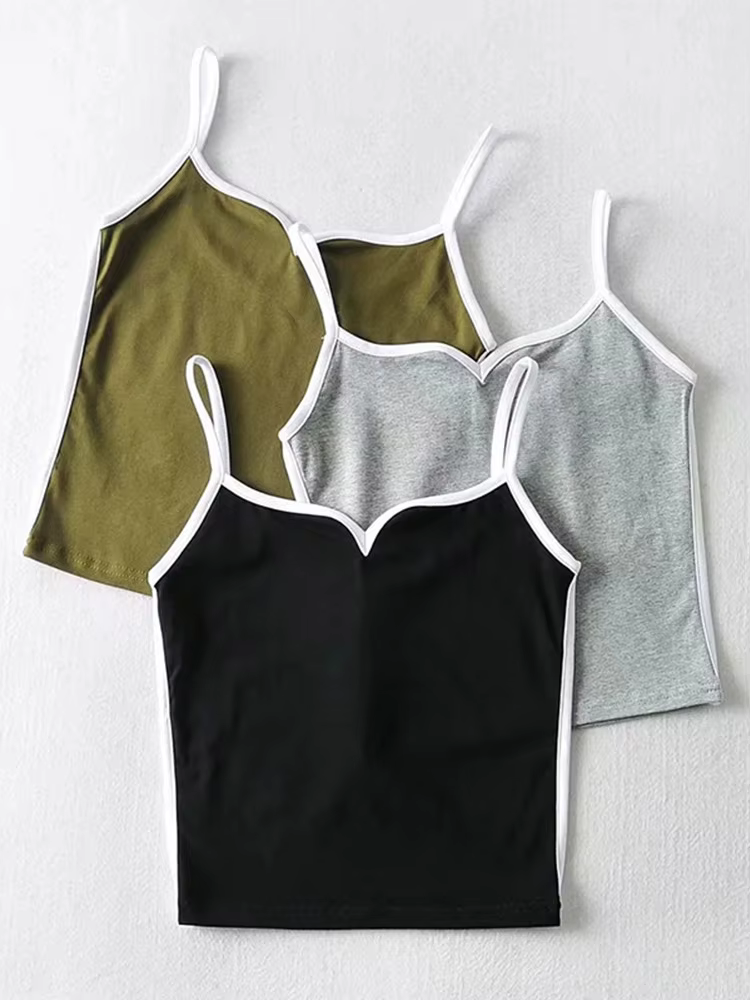 Haut court noir été sexy hauts femmes 2025 spaghetti sangle