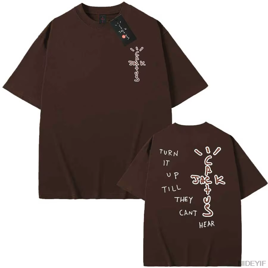 100% coton t-shirt hommes femmes mode Hip Hop t-shirts cactus jack lâche à manches courtes Fans cadeau hauts