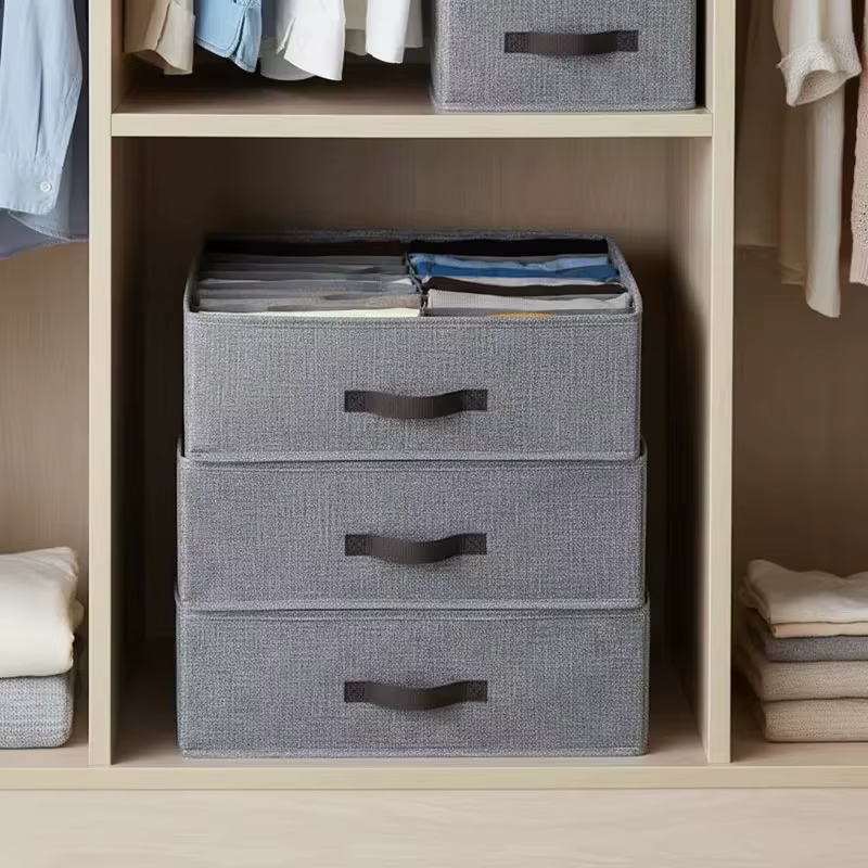 Organisateur de rangement pour vêtements de garde-robe, boîte de rangement épaissie pour pulls et t-shirts, boîte de rangement pour pantalons, organisateur de sous-vêtements et chaussettes pour la mai