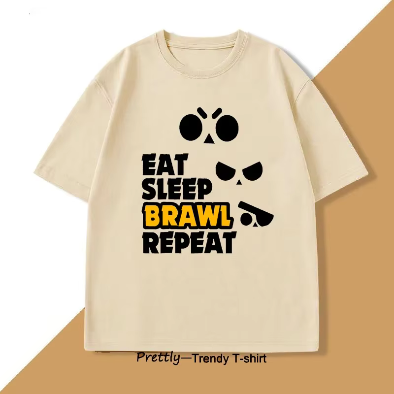 Eat Sleep Brawl Repeat T-shirt pour hommes femmes Gamer jeu Mobile