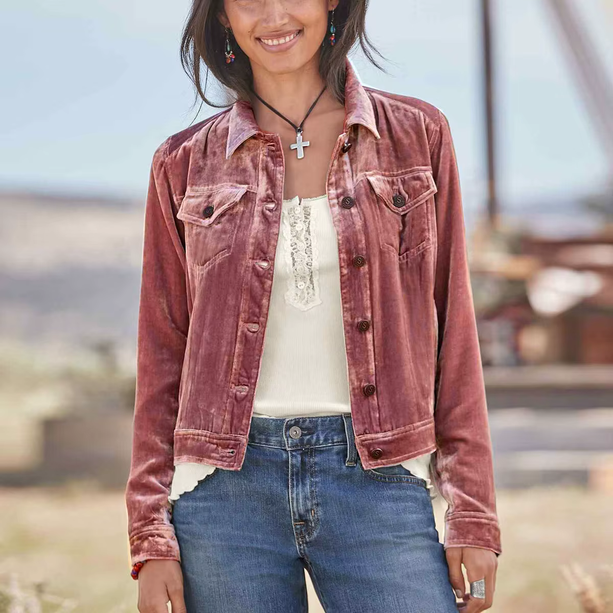Manteau en Velours localité à Manches sulfpour Femme