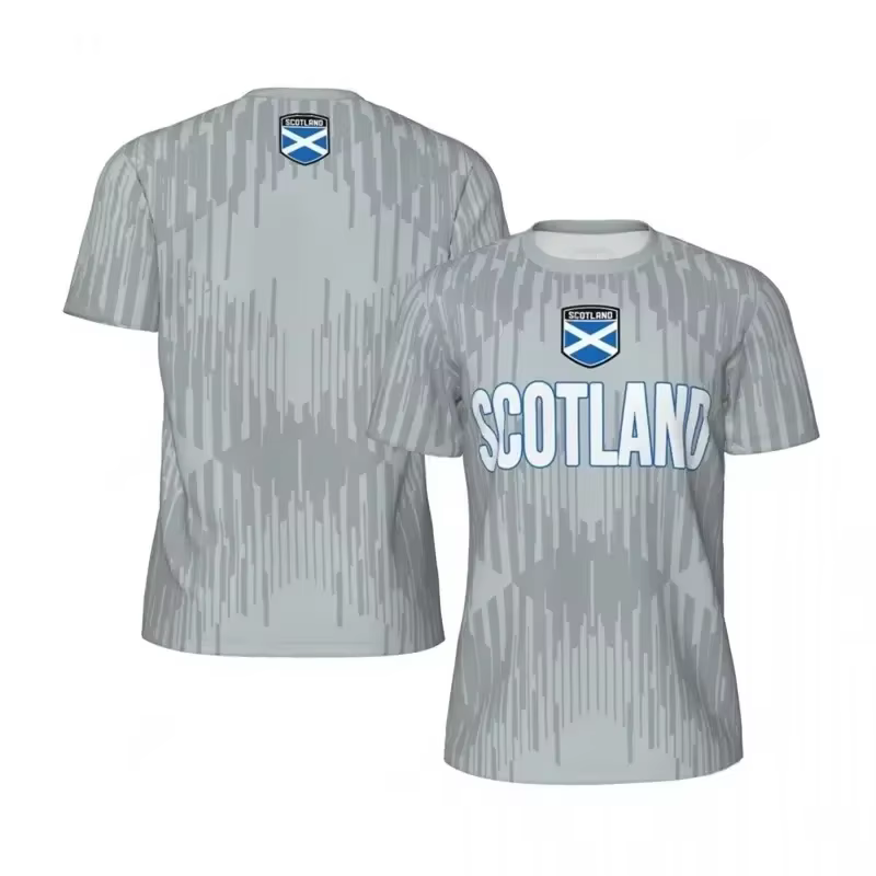 T-shirt de sport à motif bleu écossais pour hommes et femmes