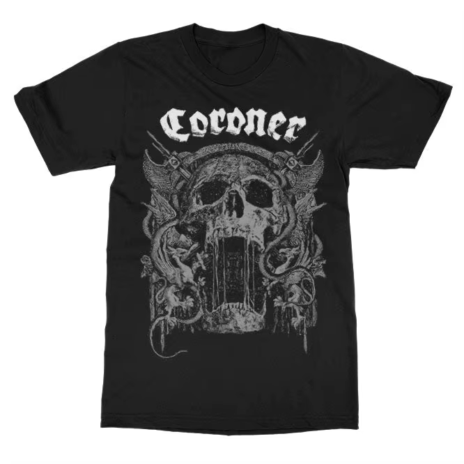 T-shirt Coroner Gold Logo Band 100% coton