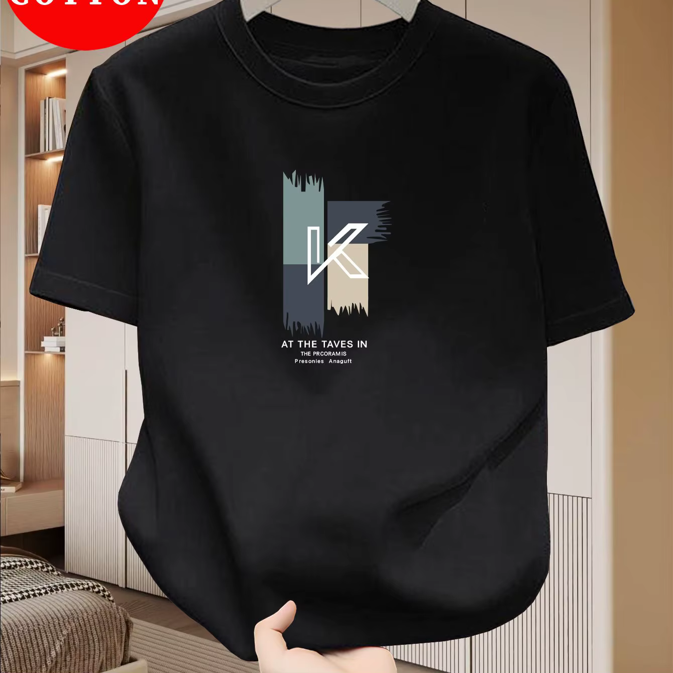 T-shirt à manches courtes pour homme 100% coton