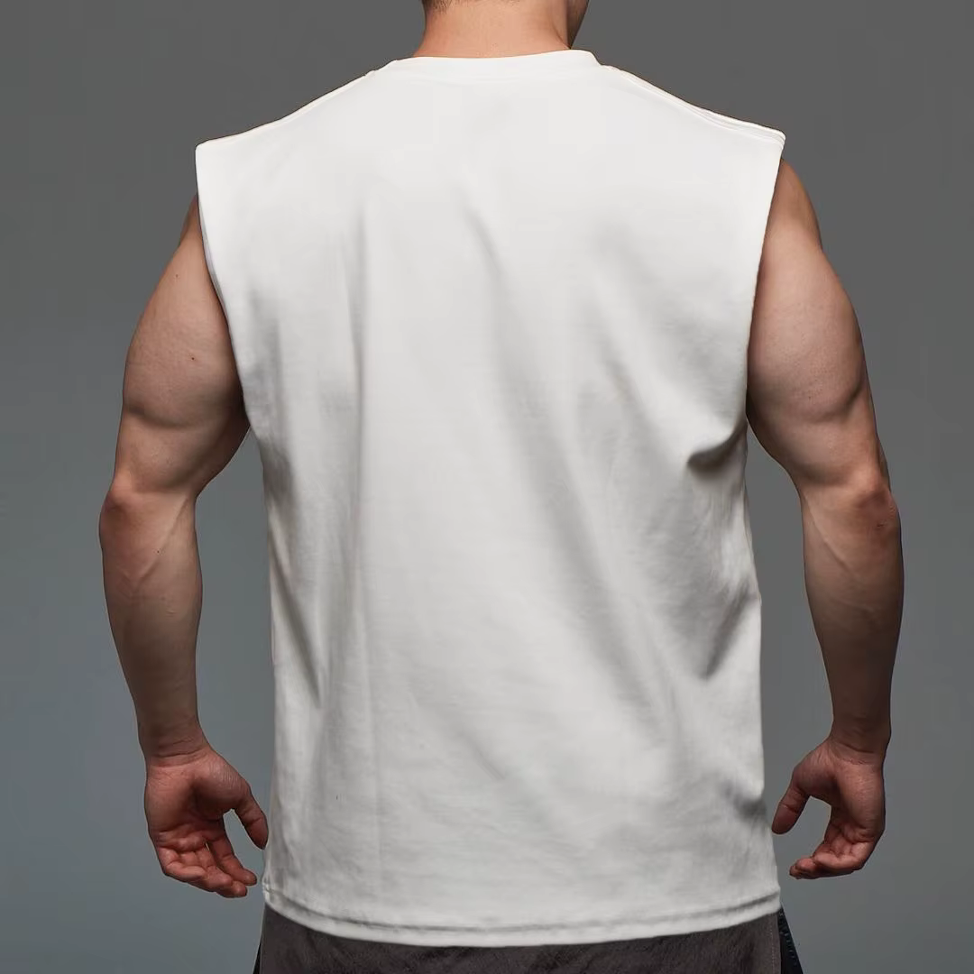 Nouveaux hommes col rond débardeur couleur Pure coton été gilet gymnase musculation musculaire Streetwear chemise sans manches entraînement Fitness Sport