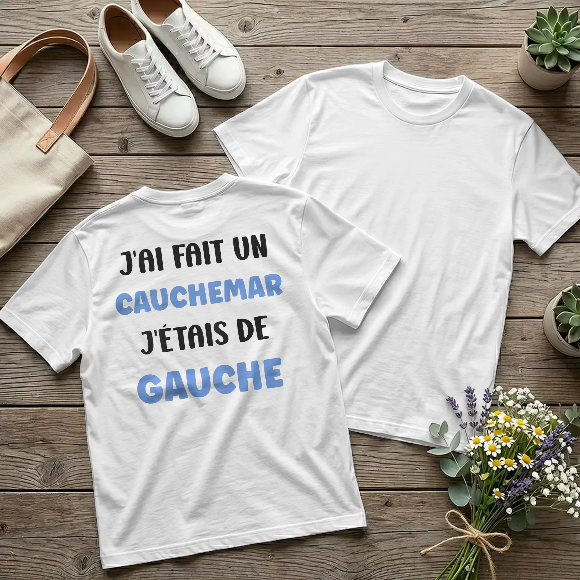 T-shirts humoristiques pour hommes avec impression au dos « I Have Made A Nightmare I Was Left » – France – 100 % coton – Col rond – Merch imprimé